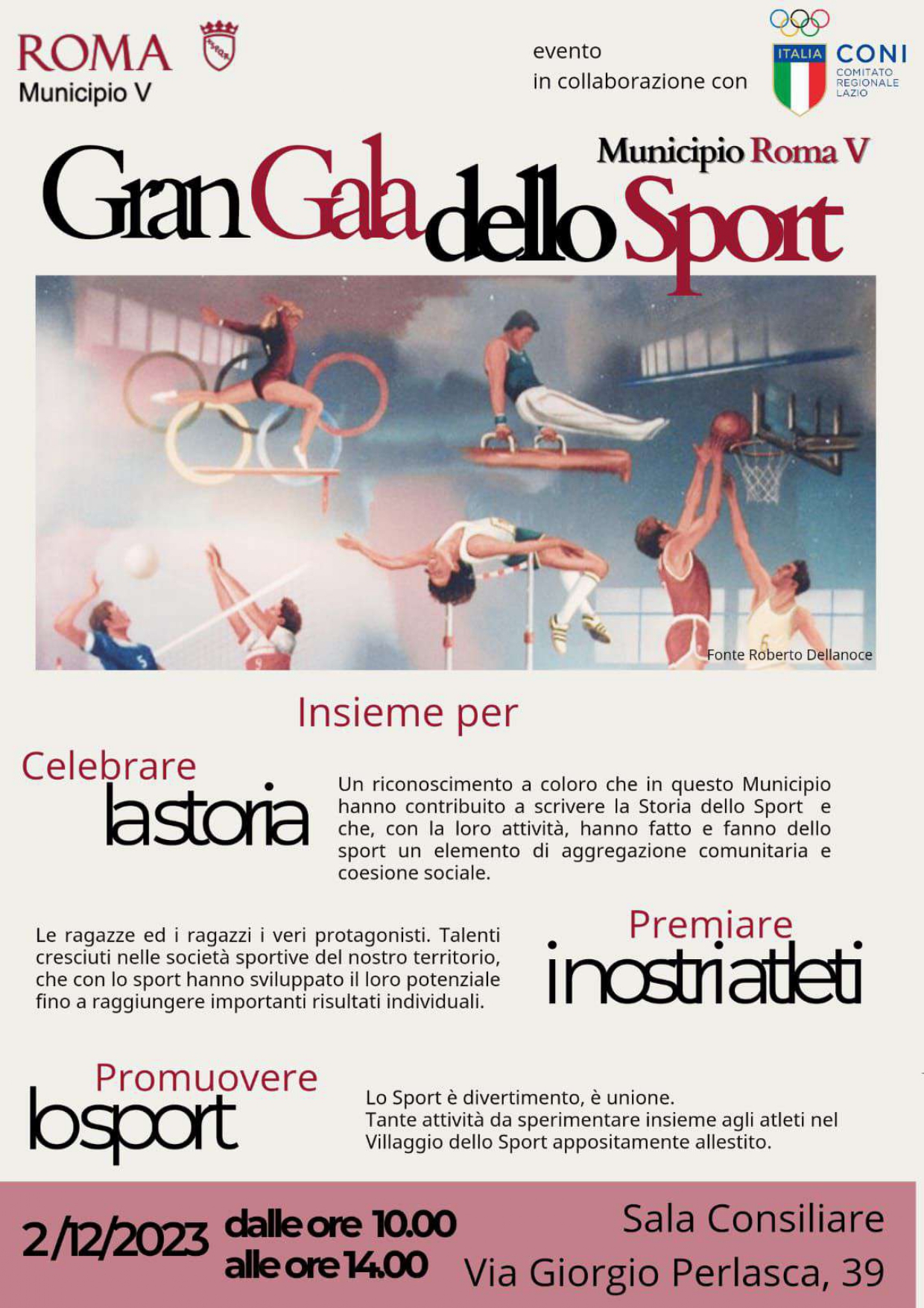 Lazio: sabato il Gran Gala dello Sport del V Municipio