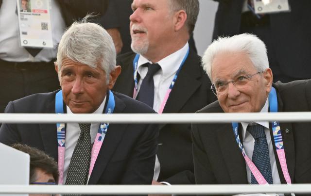 Il Presidente Mattarella e il Ministro Abodi alla cerimonia di apertura Foto CipBizzi3