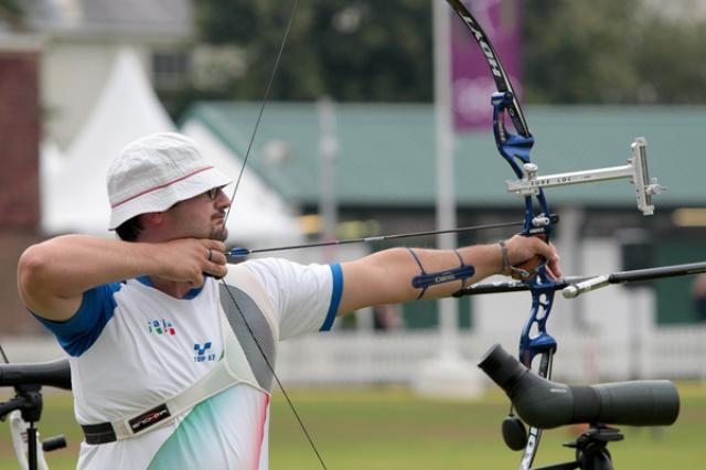 Marco Galiazzo sulla linea di tiro al Lord's Cricket Ground