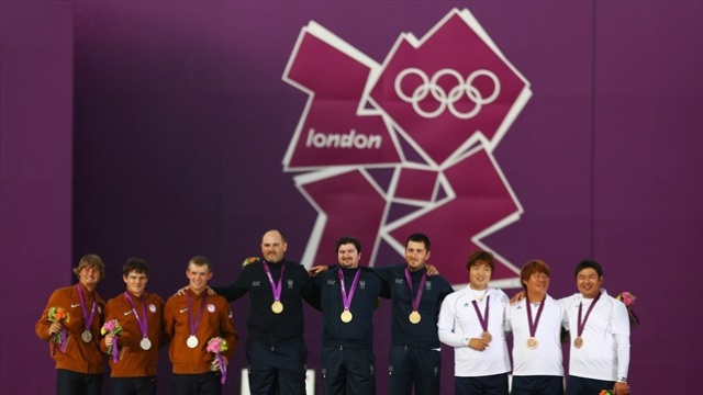 Il Podio di Londra 2012 con gli azzurri sul primo gradino