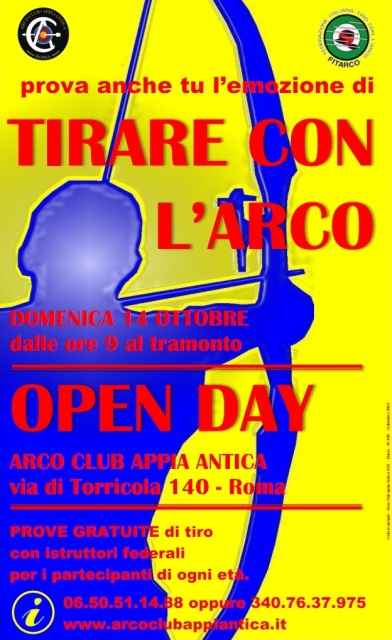 Domenica 14 ottobre a Roma l'Open Day dell'arco
