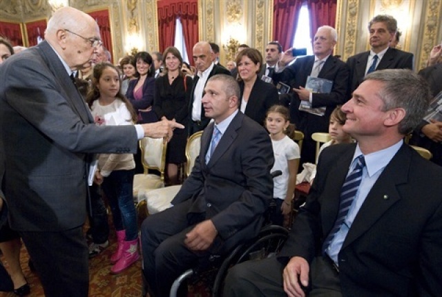 Oscar De Pellegrin al Quirinale: mai arrendersi, lo sport fa miracoli