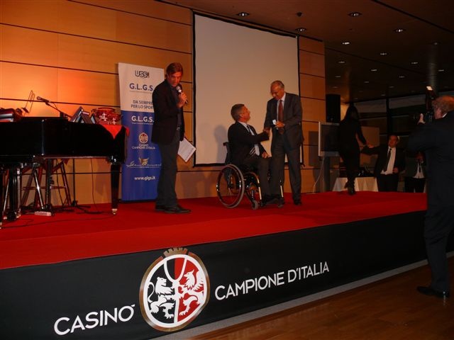 Osca De Pellegrin sul palco a Campione d'Italia