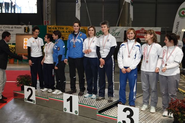 Il podio Senior a squadre femminile