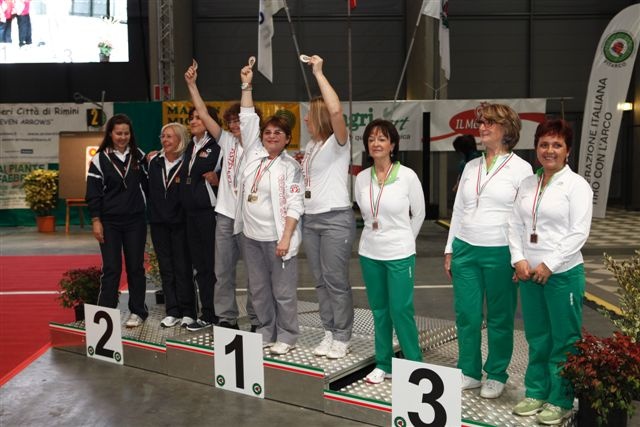 Il podio Master a squadre femminile