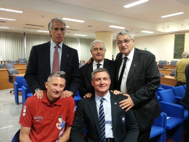 A reggio Calabria presenti: Andrea Lucchetta, Oscar De Pellegrin, il presidente del Coni Giovanni Malagò, Mario Scarzella e Roberto Fabbricini