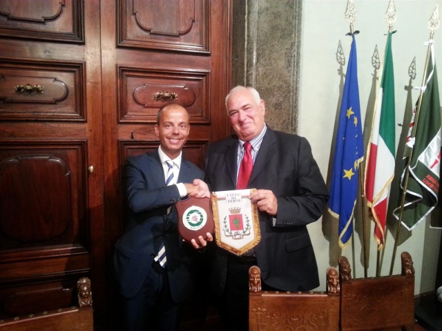 Il Segretario Generale Fitarco M.d.S. Alvaro Carboni con l'assessore allo sport del Comune di Terni Renato Bartollini