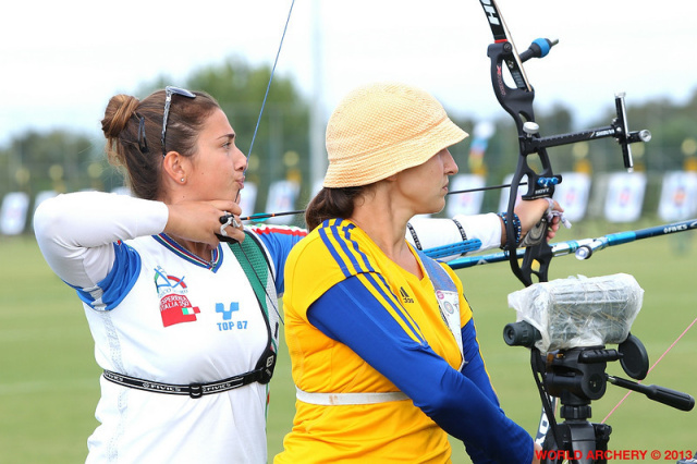 Claudia Mandia immortalata dalla World Archery sulla linea di tiro mondiale
