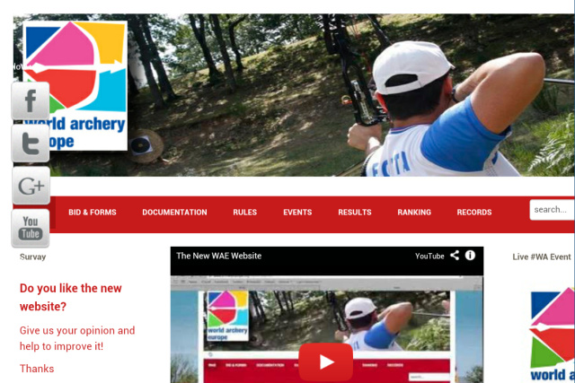 On-line il nuovo sito web World Archery Europe