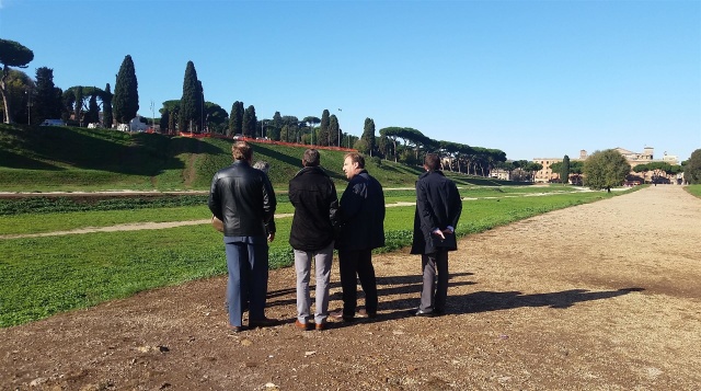 Il sopralluogo al Circo Massimo