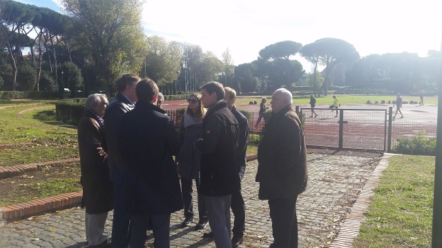 Il sopralluogo allo Stadio delle Terme di Caracalla