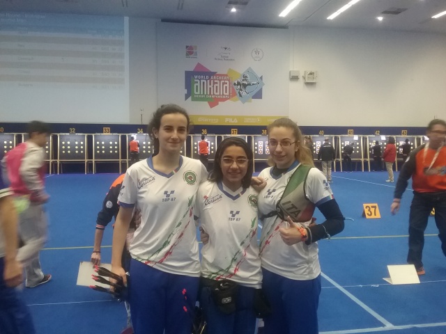 La squadra compound Junior femminile azzurra