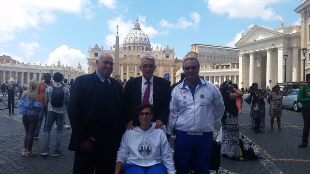 I rappresentanti FITARCO a San Pietro dopo la conferenza stampa