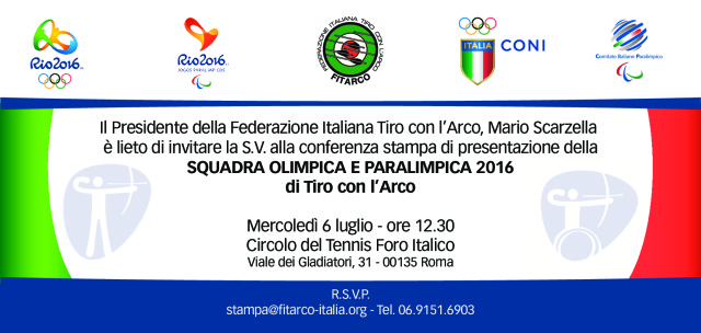 Il 6 luglio a Roma la presentazione della Nazionale Olimpica e Paralimpica