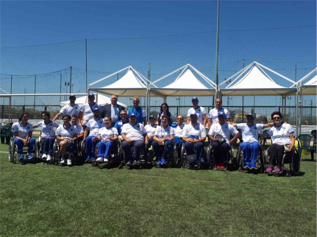 Gli azzurri sul campo di gara