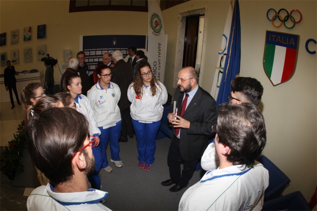 Mauro Berruto a colloquio con gli azzurri - Foto D'Annibale