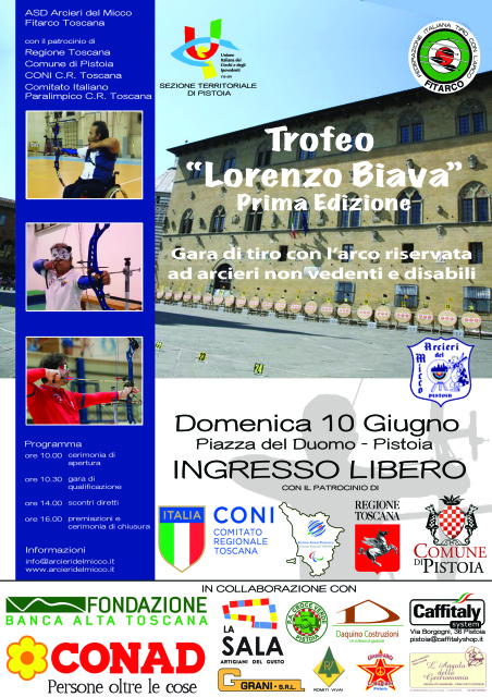 Domenica, a Piazza Duomo a Pistoia, il Trofeo Lorenzo Biava per atleti Visually Impaired e paralimpici