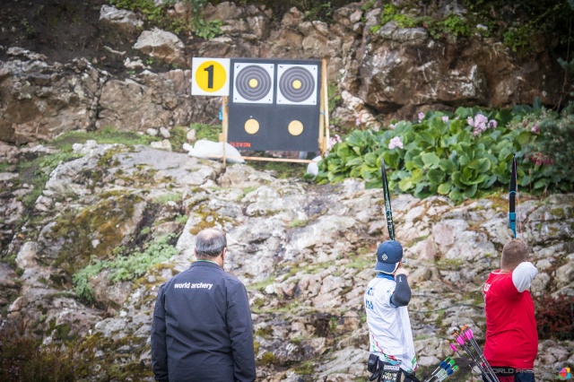 La sfida per l'oro arco nudo juniores maschile ai Mondiali di Dublino 2016 - Foto World Archery