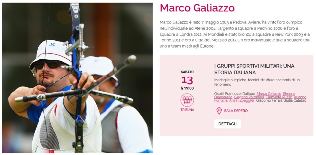 Marco Galiazzo a Trento per il Festival dello Sport 