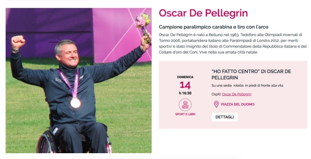 Anche Oscar De Pellegrin al Festival dello Sport