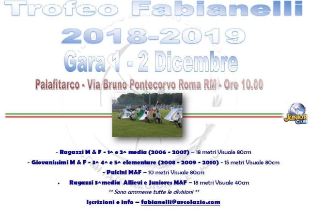 Lazio: al Palafitarco gara1 del Trofeo Fabianelli