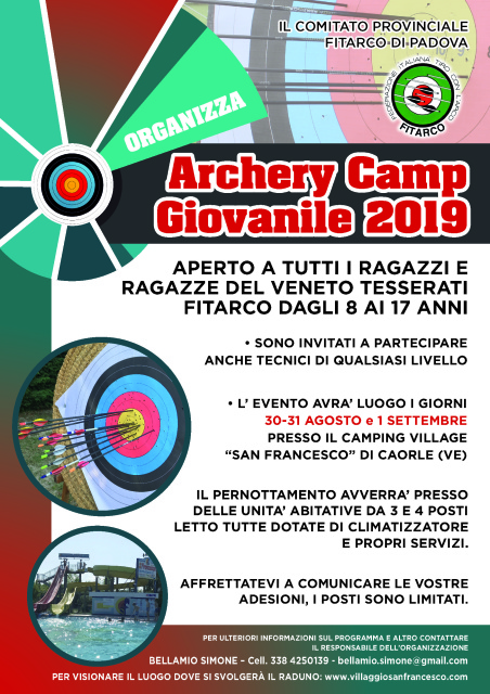 In Veneto l’Archery Camp Giovanile 2019