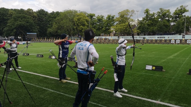 Il mixed team azzurro dell'arco olimpico ai Mondiali