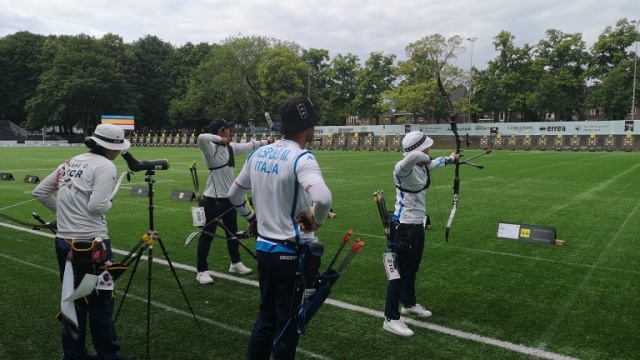 Il mixed team azzurro dell'arco olimpico ai Mondiali