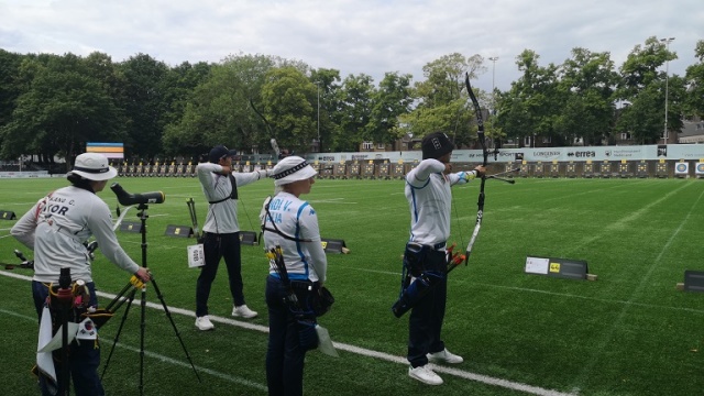 Il mixed team azzurro dell'arco olimpico ai Mondiali