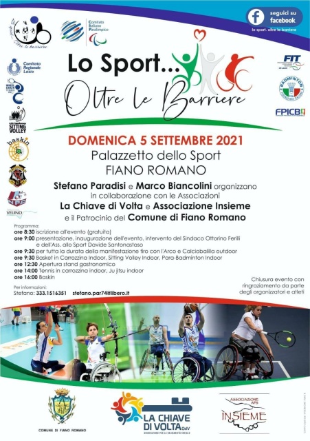 Lazio: Lo Sport ..Oltre le Barriere: evento a Fiano Romano