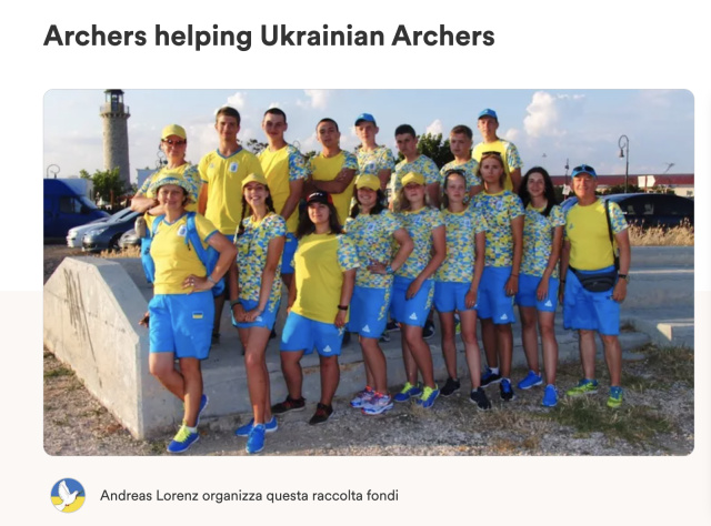 La Fitarco in sostegno della raccolta fondi per gli arcieri ucraini